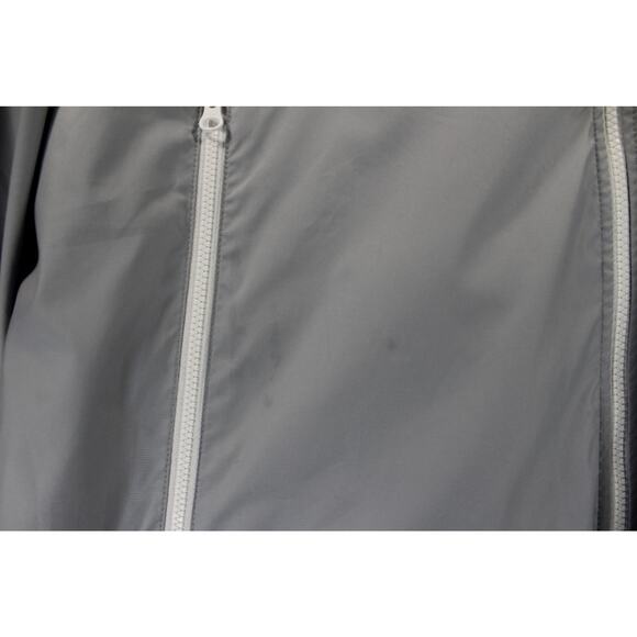 Nike Windbreaker Jacket Mens XXL Gray Black Colorblock Full Zip Hood - Picture 9 of 11